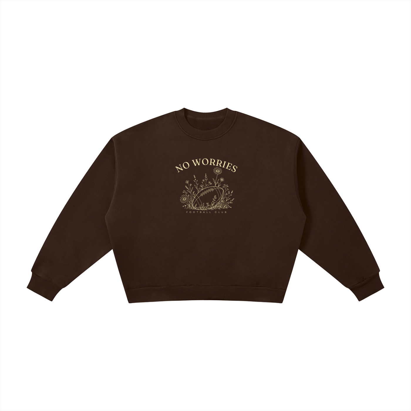No Worries Football Club | Ladies Crewneck | Buttercream