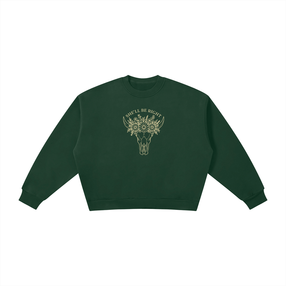 She’ll Be Right | Ladies’ Oversized Crewneck | Buttercream