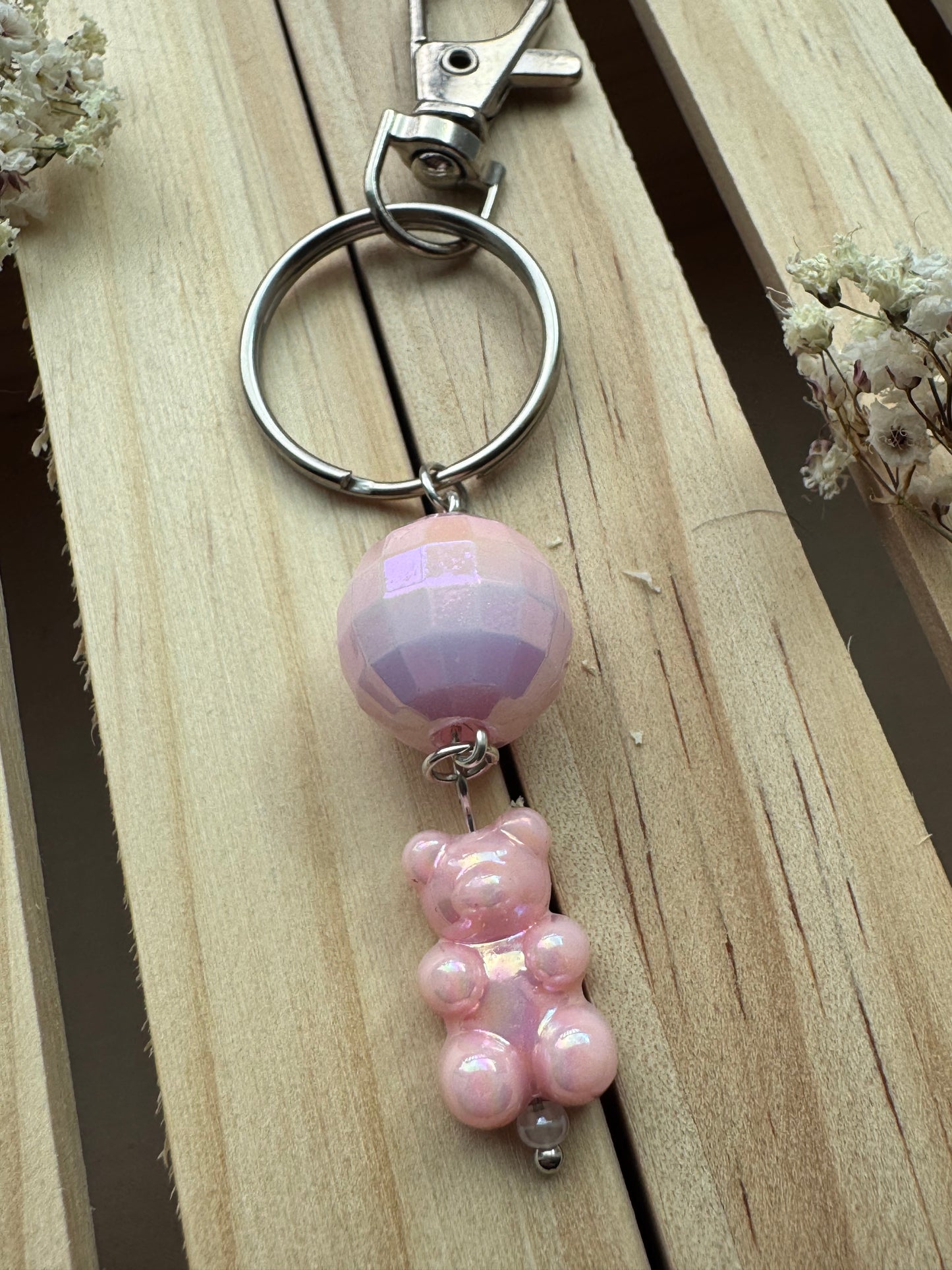 Disco Bear - Key Ring - Light Pink