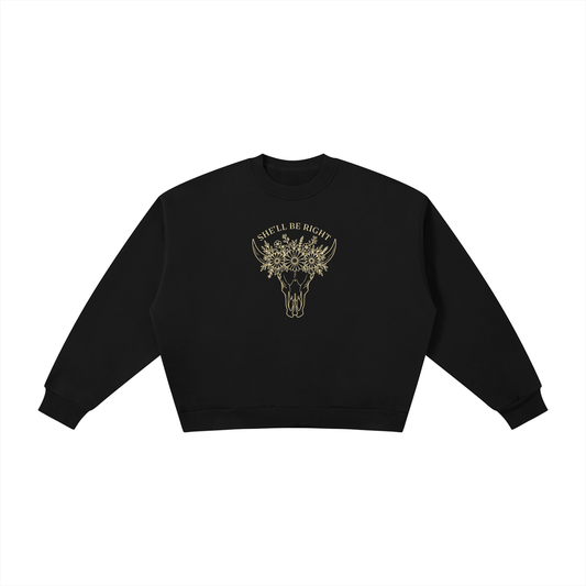 She’ll Be Right | Ladies’ Oversized Crewneck | Buttercream