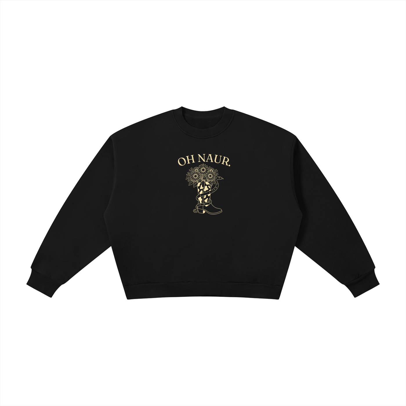 Oh Naur | Ladies’ Oversized Crewneck | Buttercream