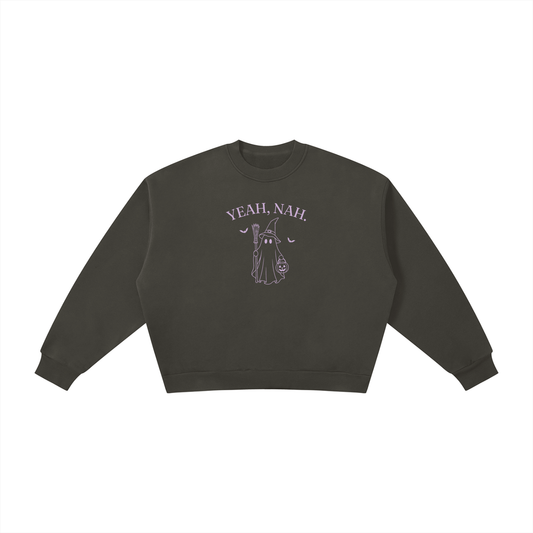 Yeah, Nah | Ladies’ Oversized Crewneck | Lilac