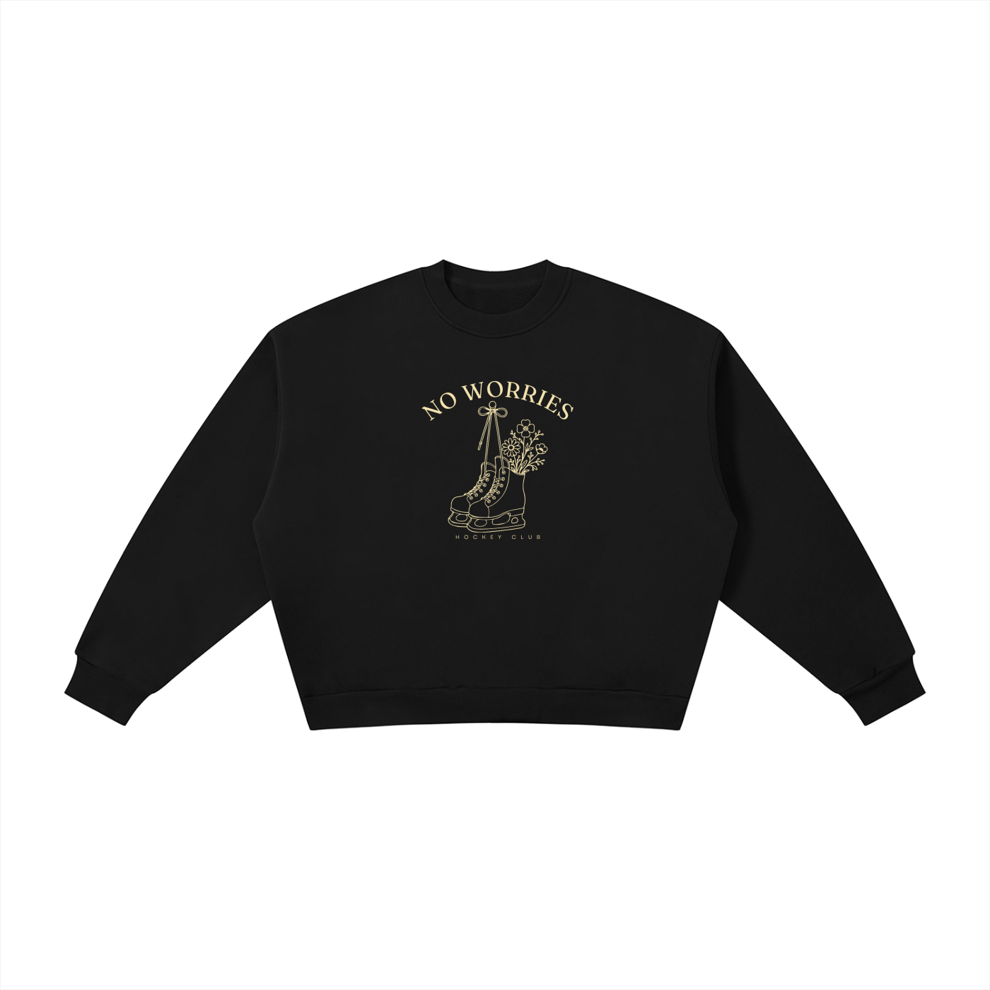 No Worries Hockey Club | Ladies Crewneck | Buttercream