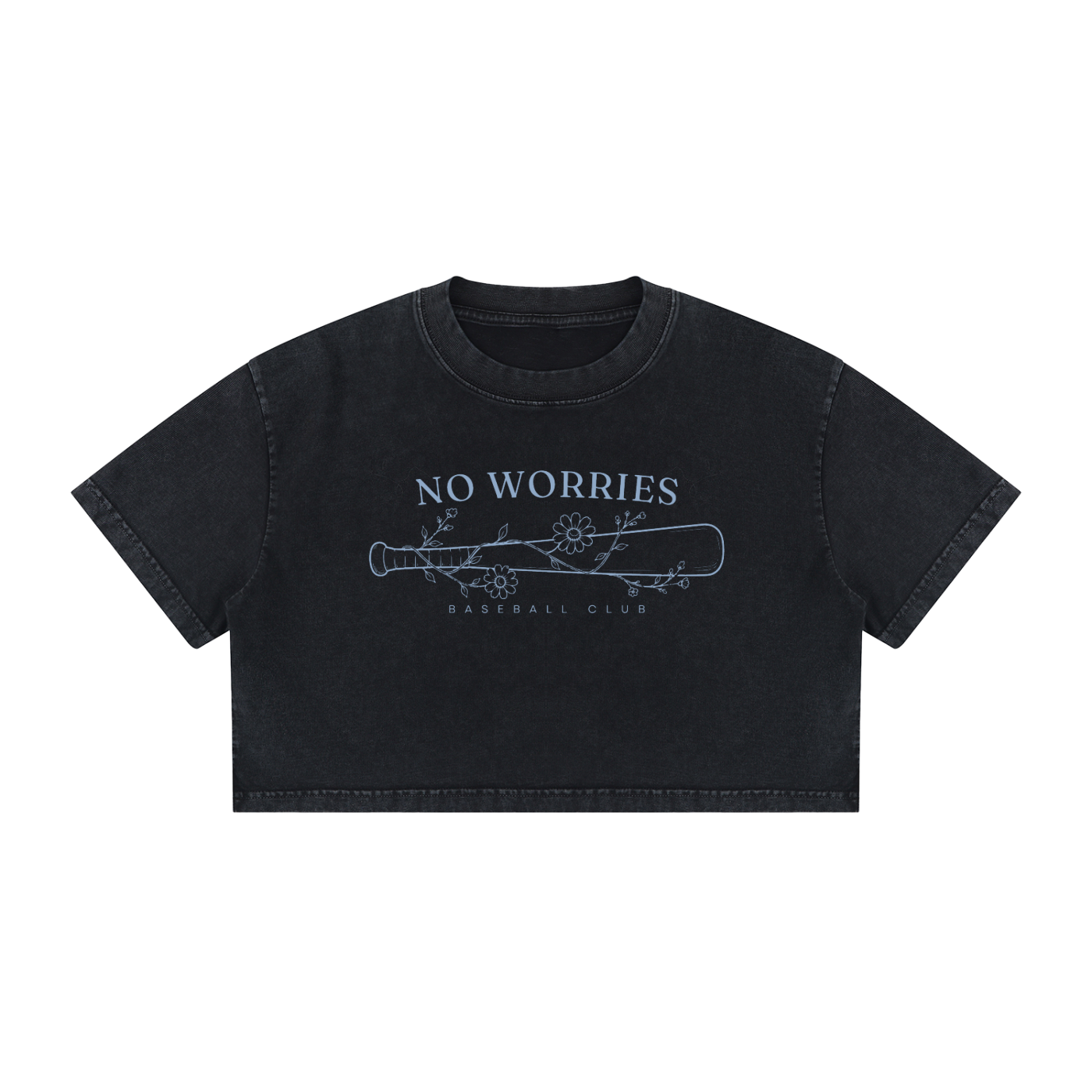 No Worries Baseball Club | Cotton Crop Tee | Blue
