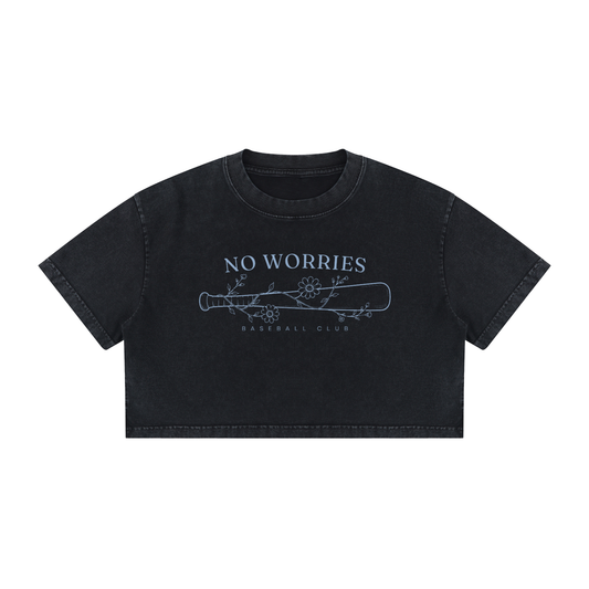 No Worries Baseball Club | Cotton Crop Tee | Blue