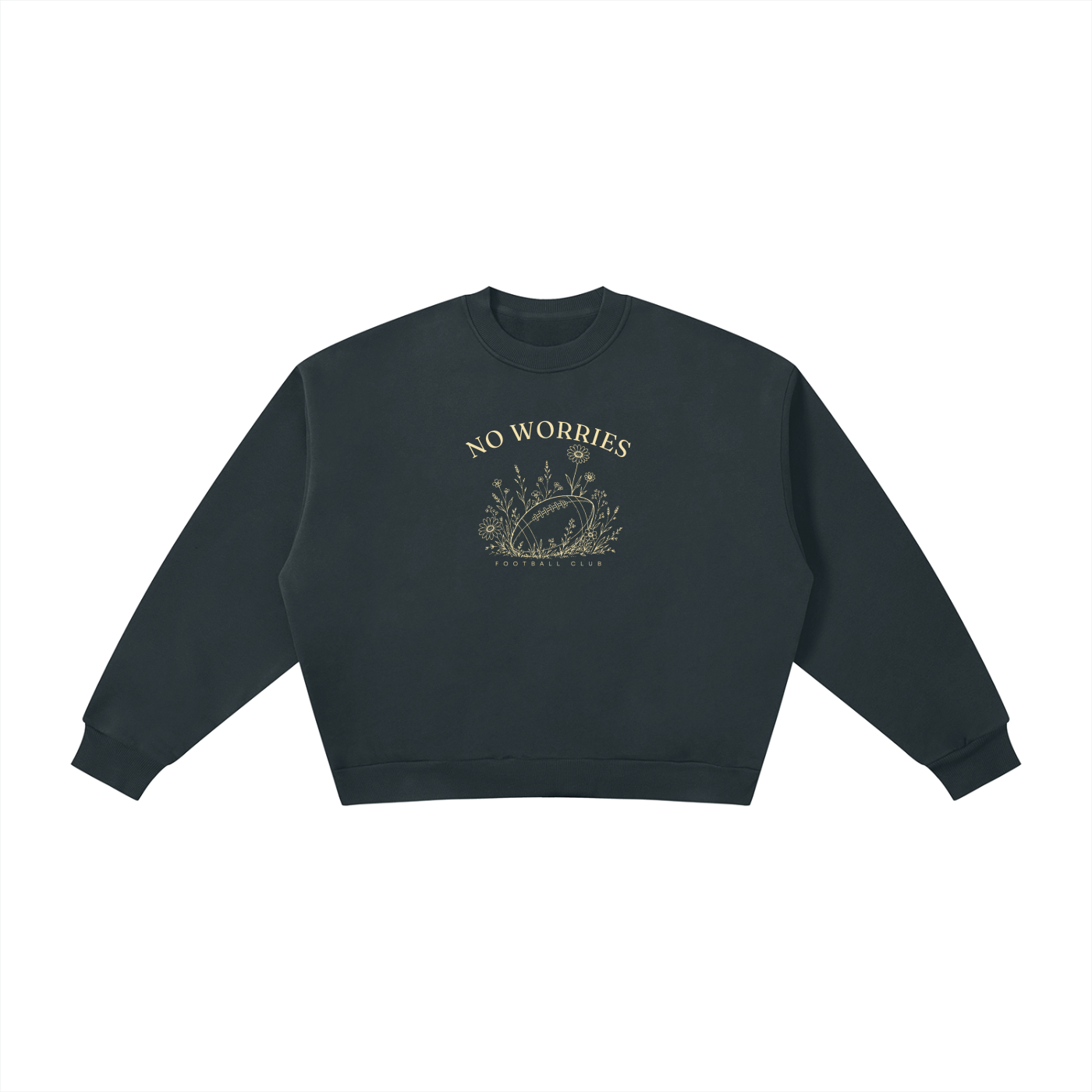 No Worries Football Club | Ladies Crewneck | Buttercream