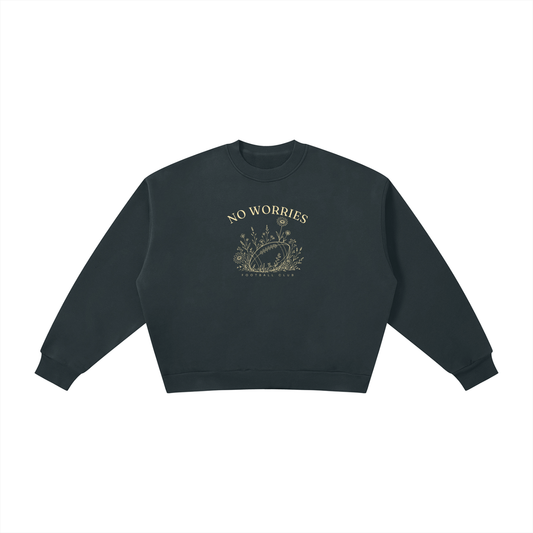 No Worries Football Club | Ladies’ Oversized Crewneck | Buttercream