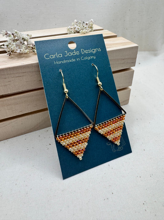 Triangle Hoop Earrings - Citrus Glow