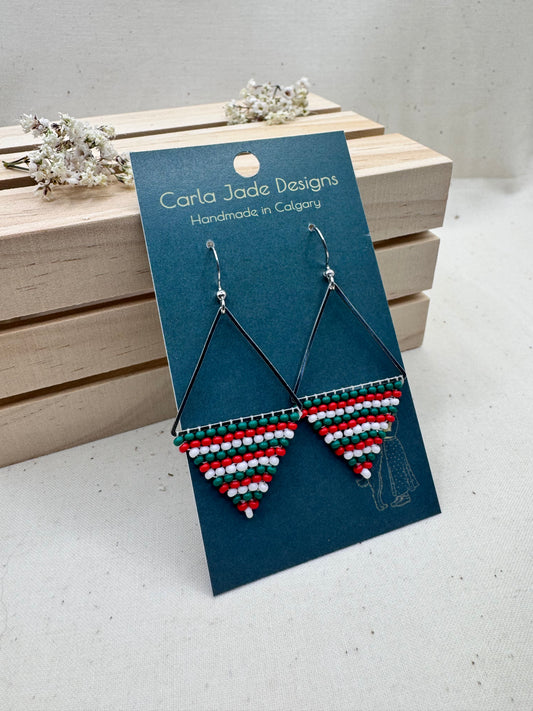 Triangle Hoop Earrings - Merry & Bright