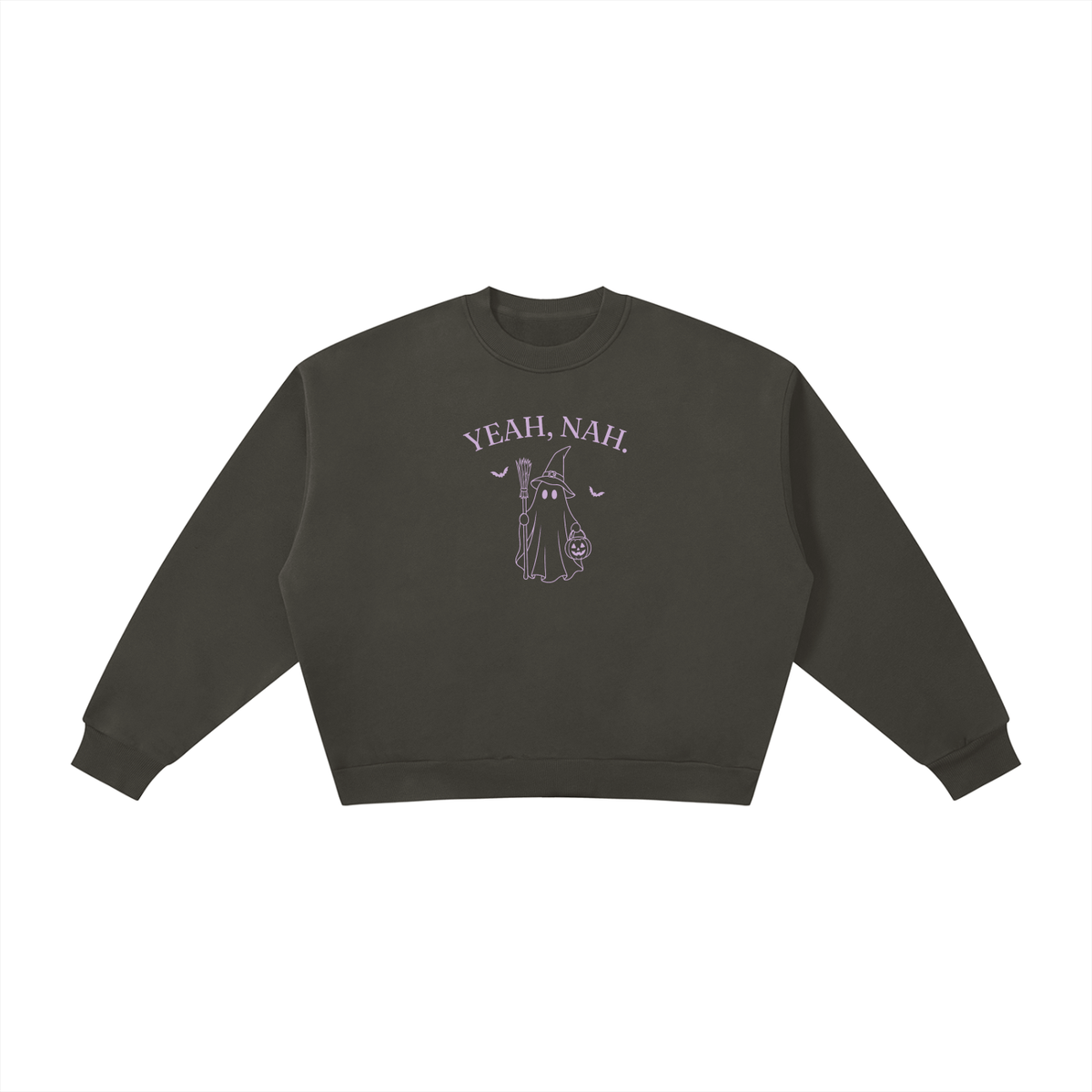 Yeah, Nah | Ladies’ Oversized Crewneck | Lilac