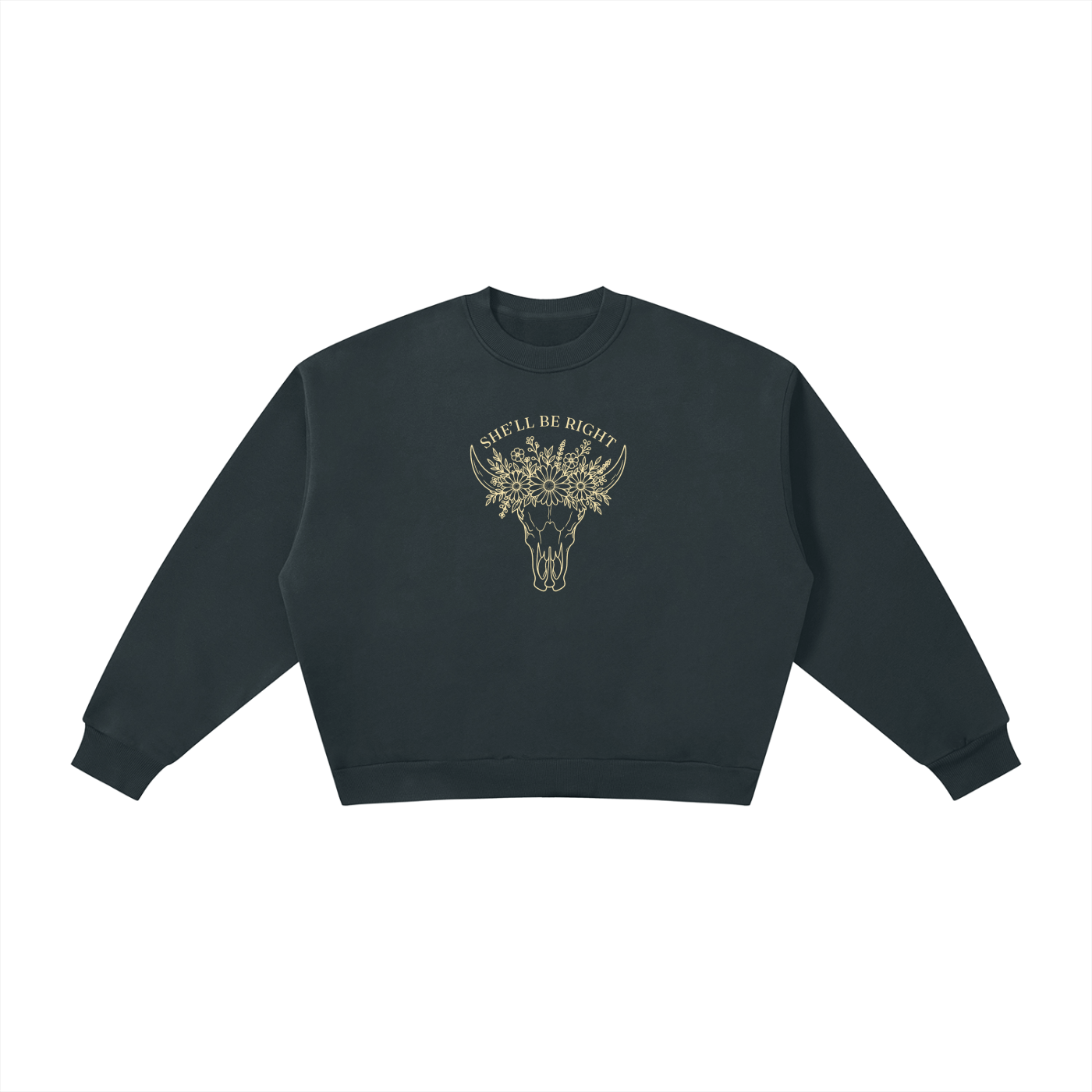She’ll Be Right | Ladies’ Oversized Crewneck | Buttercream