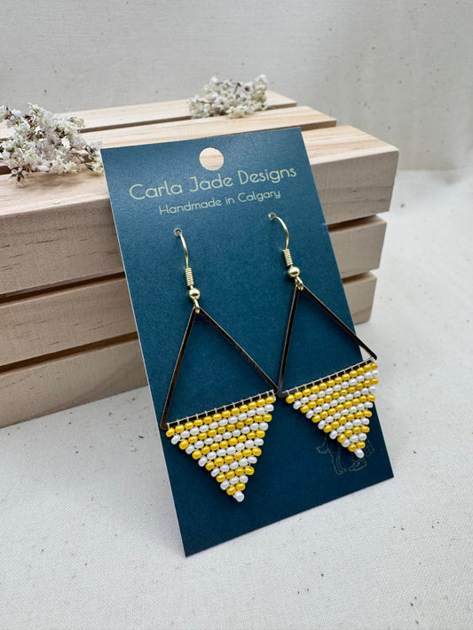 Triangle Hoop Earrings - Sunbeam Stripe