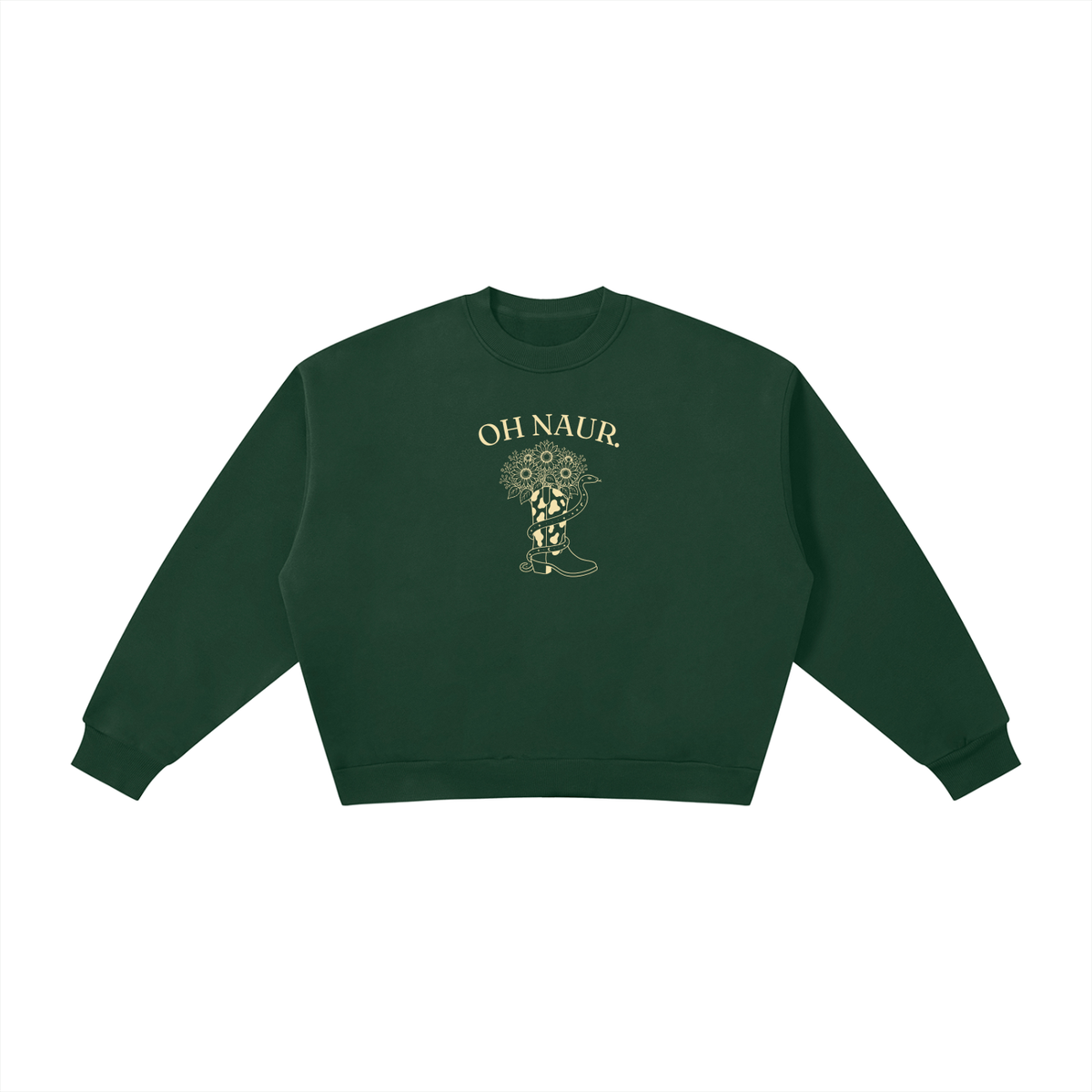 Oh Naur | Ladies’ Oversized Crewneck | Buttercream