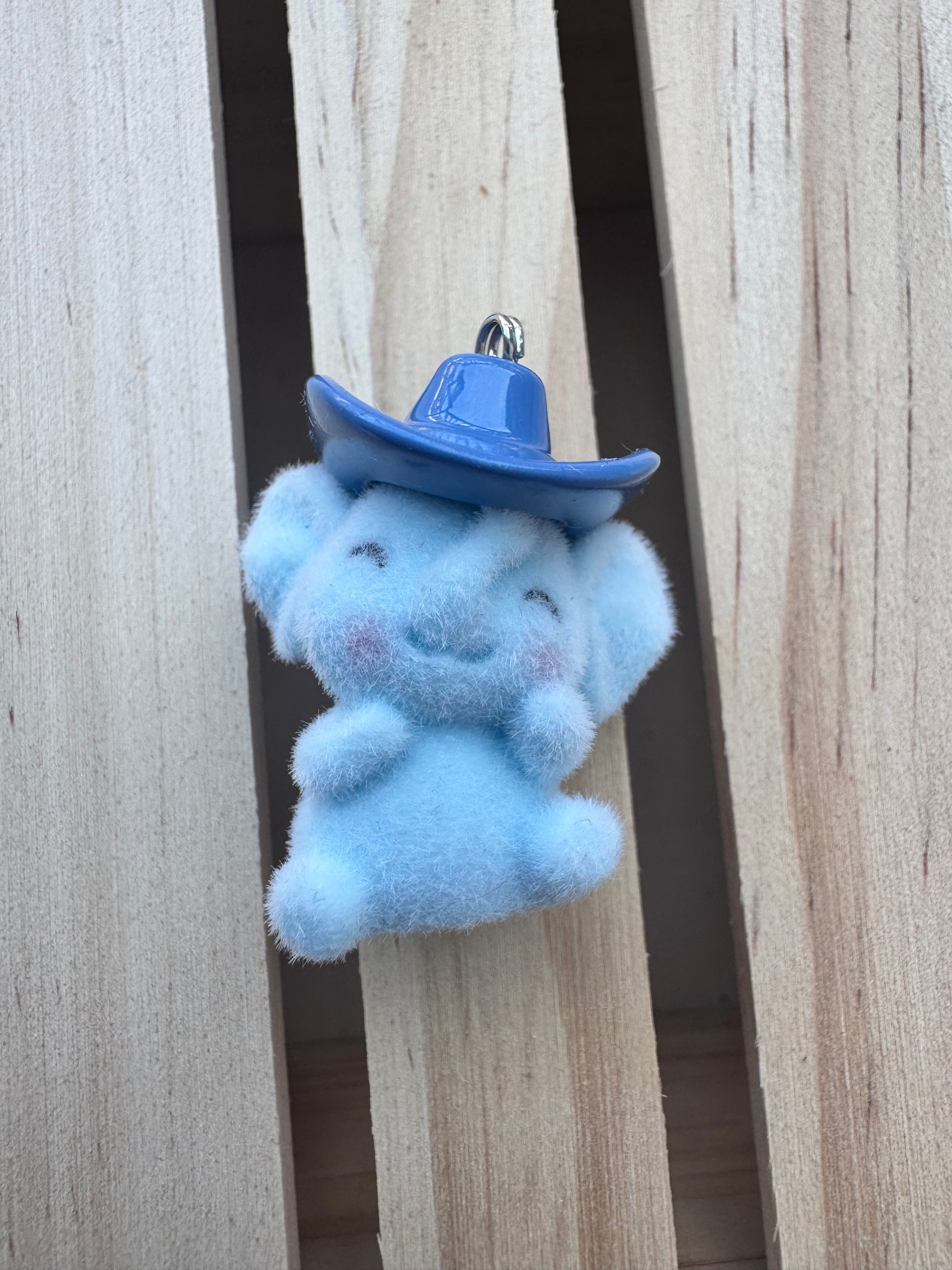 Key Ring - Elephant - Blue handmade in Calgary by Carla Jade Designs