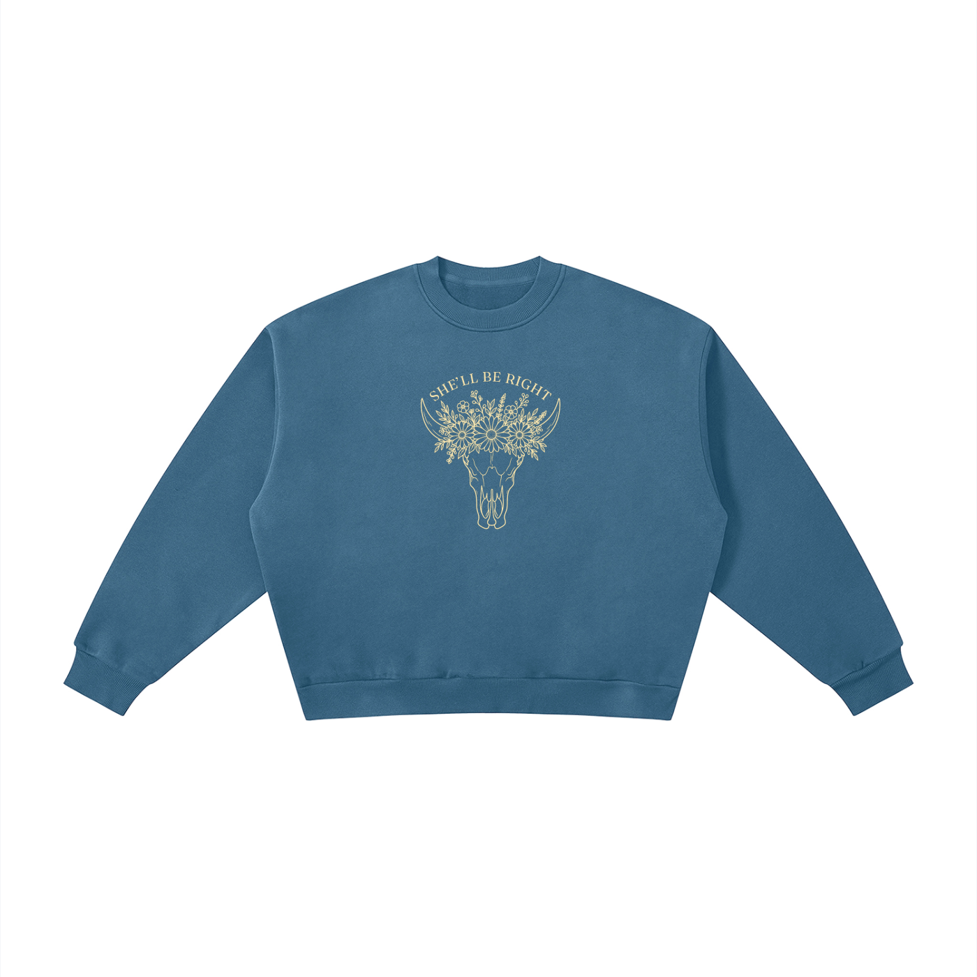 She’ll Be Right | Ladies’ Oversized Crewneck | Buttercream