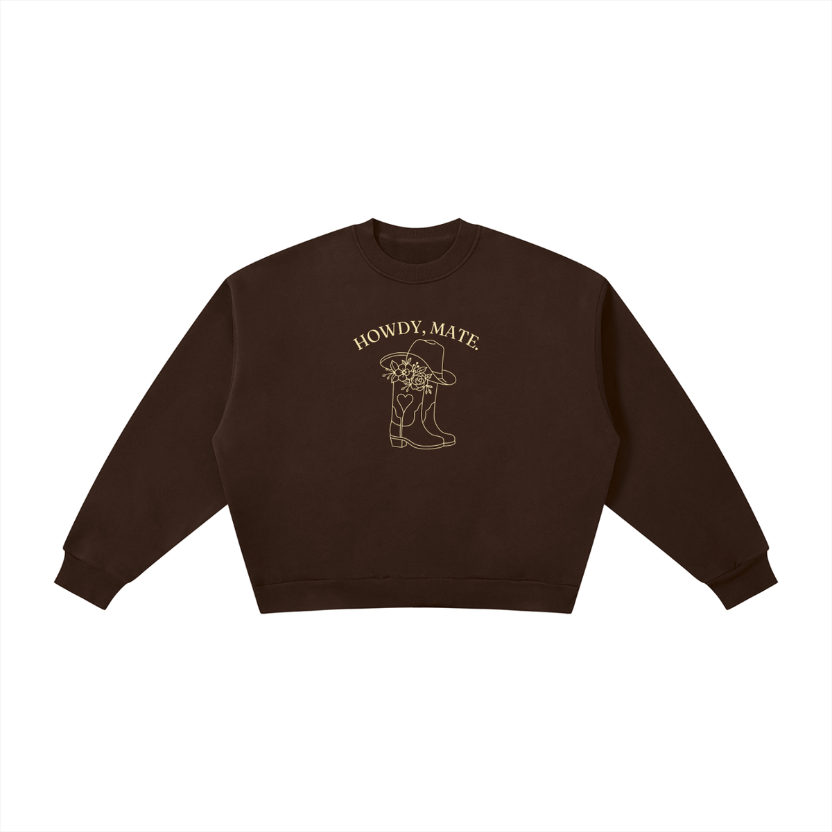 Howdy, Mate | Ladies’ Oversized Crewneck | Buttercream