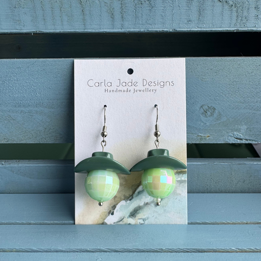 Disco Cowboy Earrings - Green