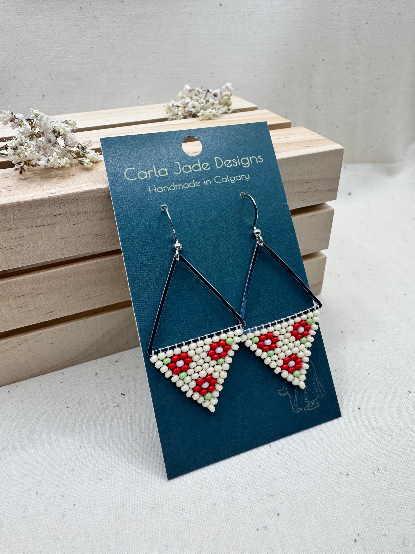 Triangle Hoop Earrings - Desert Bloom