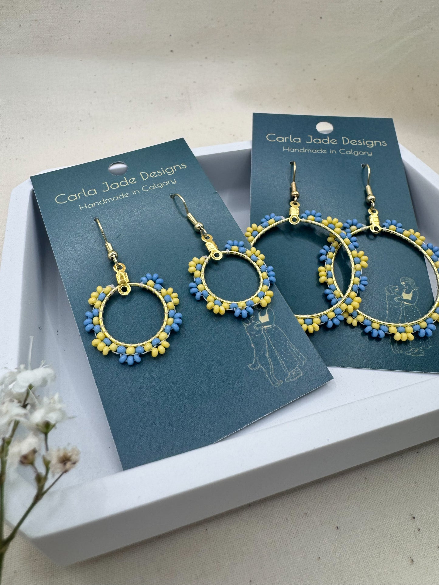 Bloom Hoop Earrings - Sunny Skies