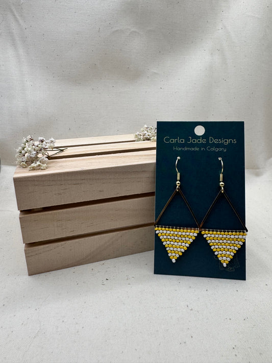 Triangle Hoop Earrings - Sunbeam Stripe