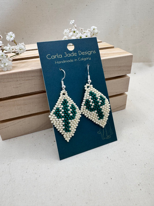 Cactus Earrings - Green and Cream