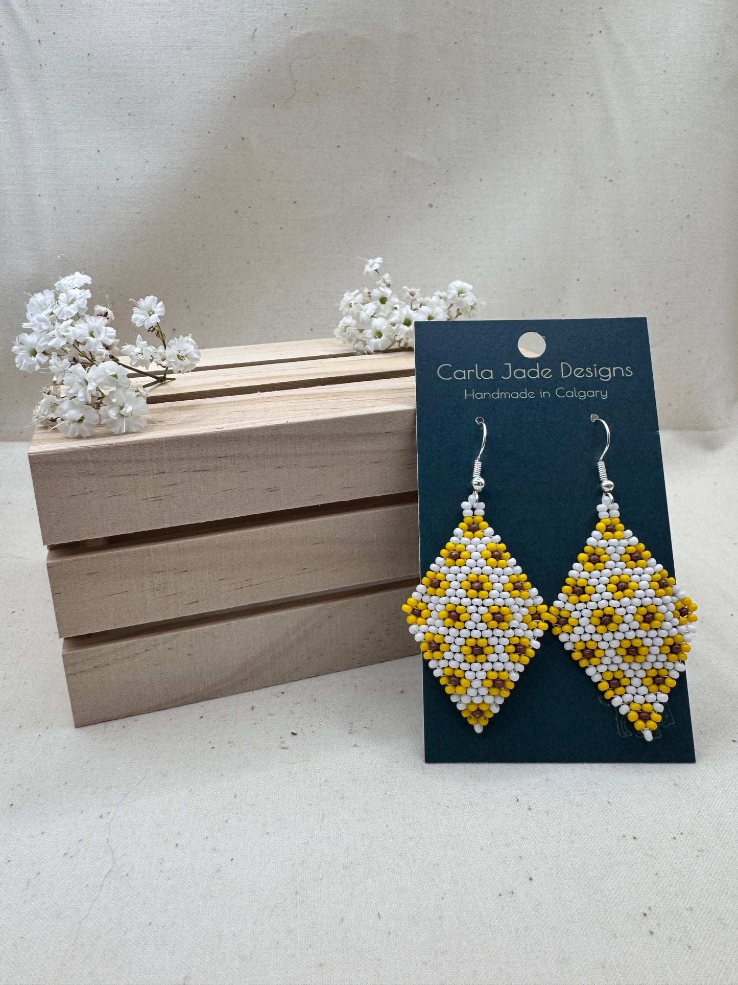 Flower Diamond Earrings - Sunflower
