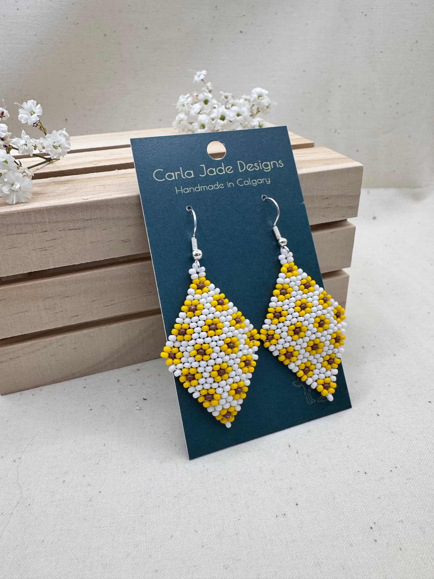 Flower Diamond Earrings - Sunflower