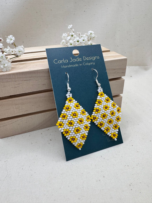 Flower Diamond Earrings - Sunflower