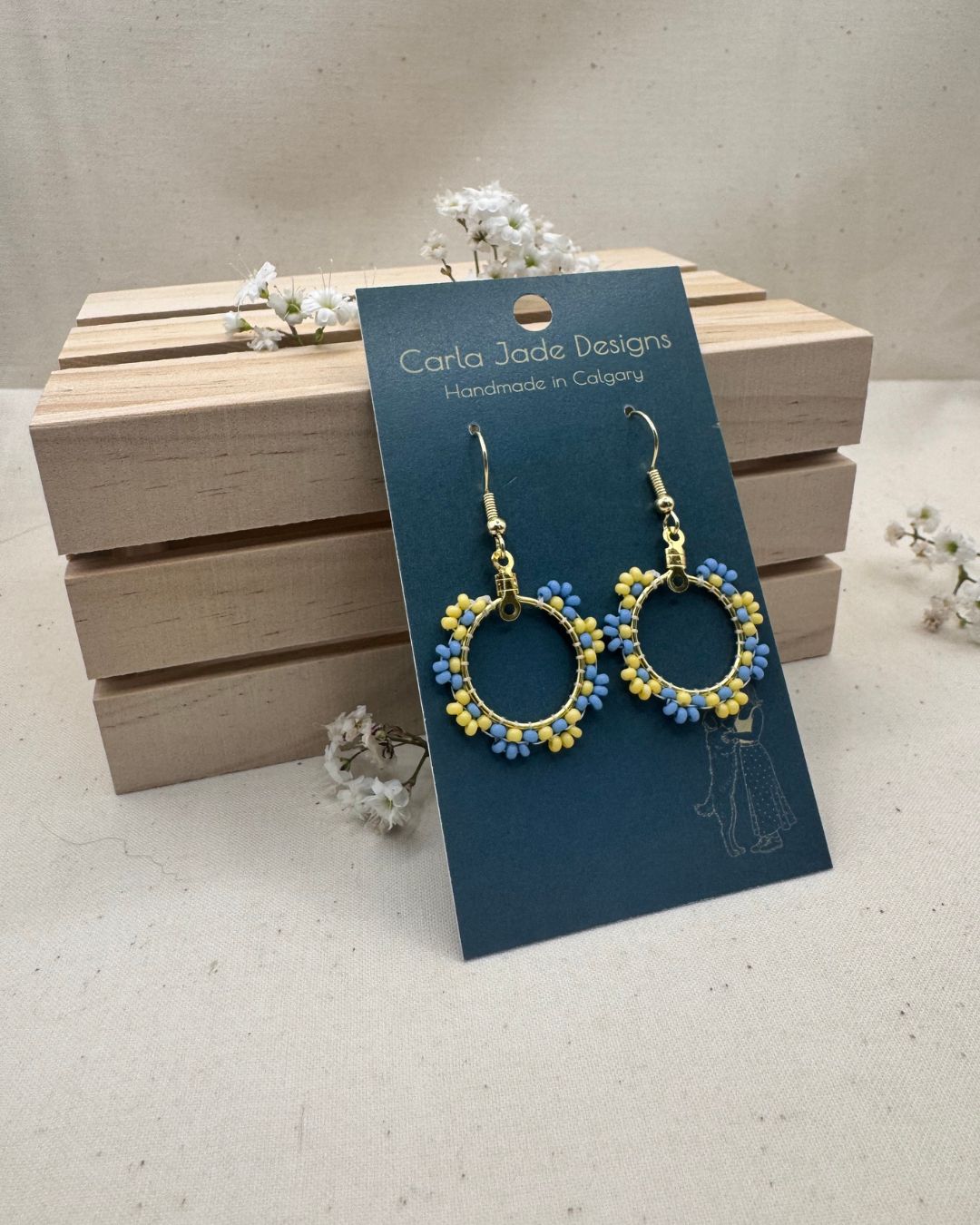 Bloom Hoop Earrings - Sunny Skies