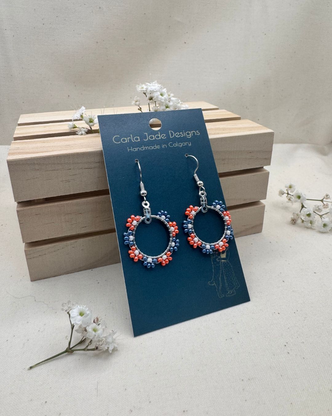 Bloom Hoop Earrings - Midnight Oil