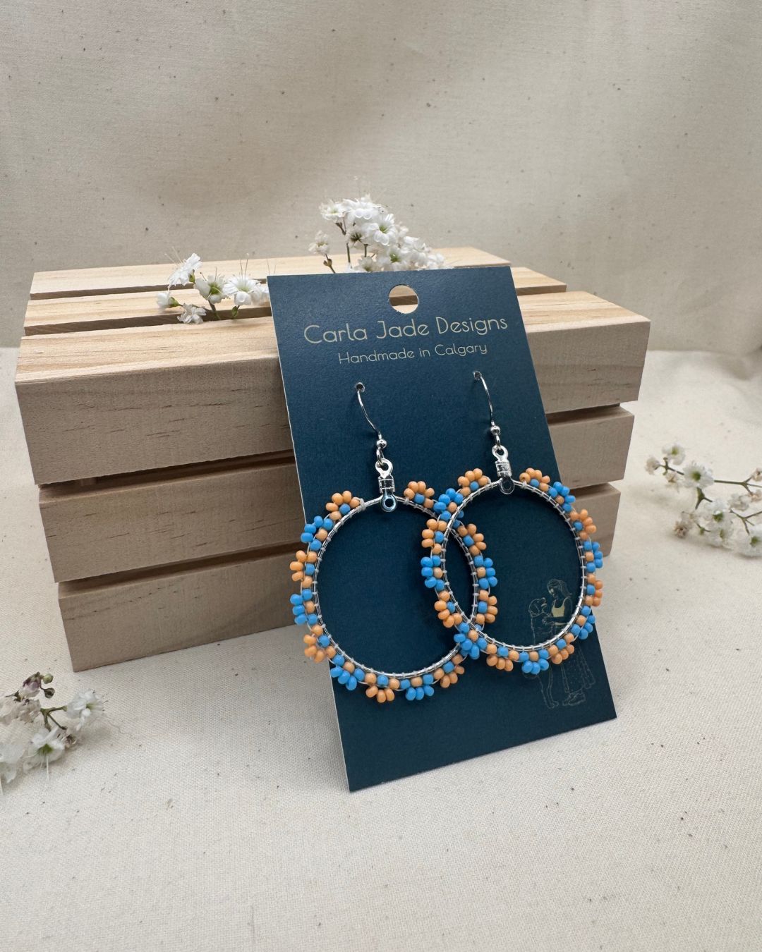 Bloom Hoop Earrings - Creamsicle Sky