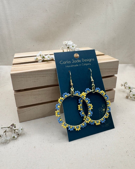 Bloom Hoop Earrings - Sunny Skies