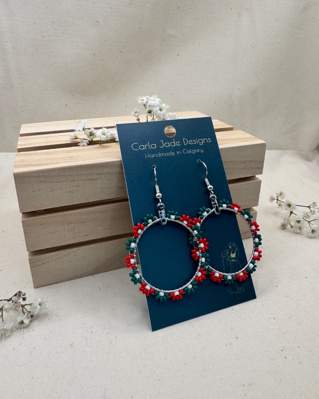 Bloom Hoop Earrings - Christmas Bells
