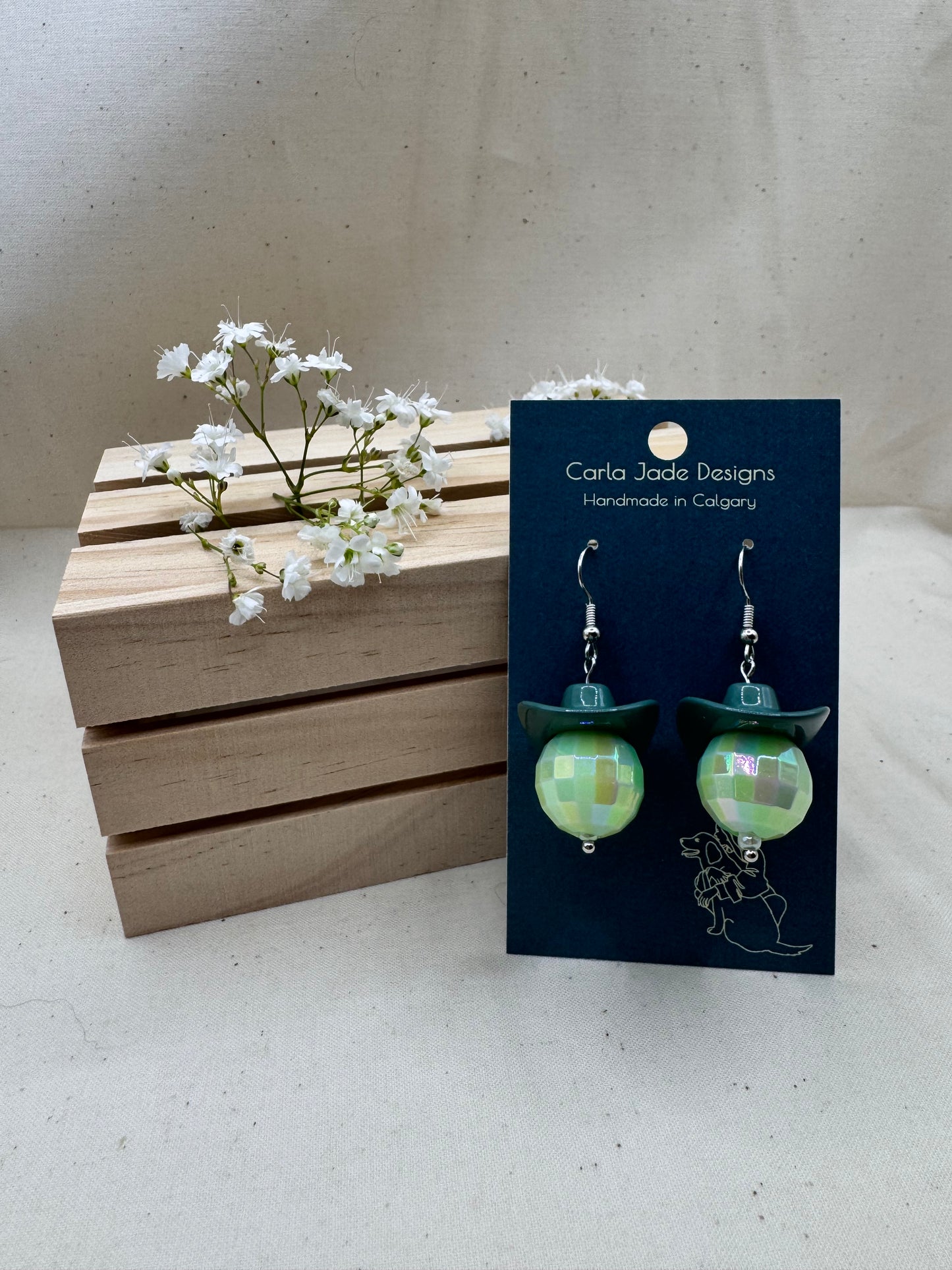Midnight Rodeo Earrings - Green with Envy