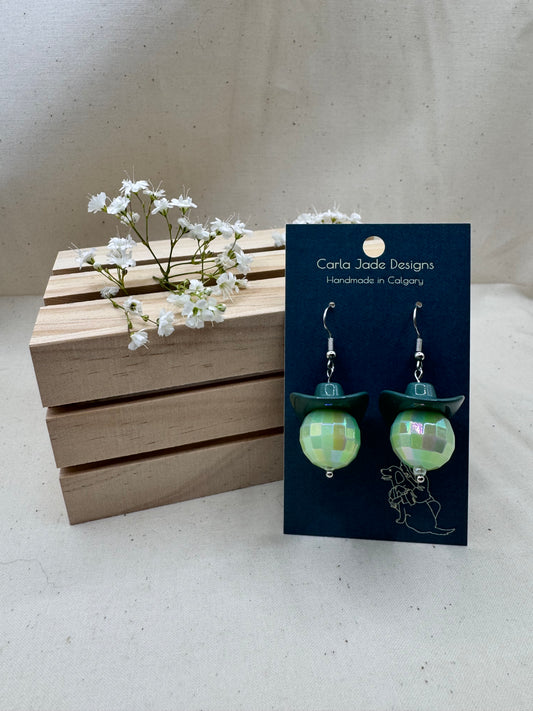 Midnight Rodeo Earrings - Green with Envy