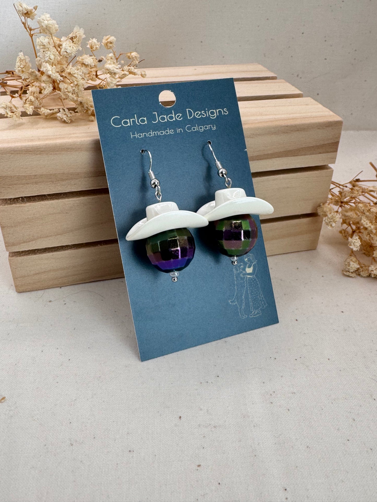 Midnight Rodeo Earrings - White & Black