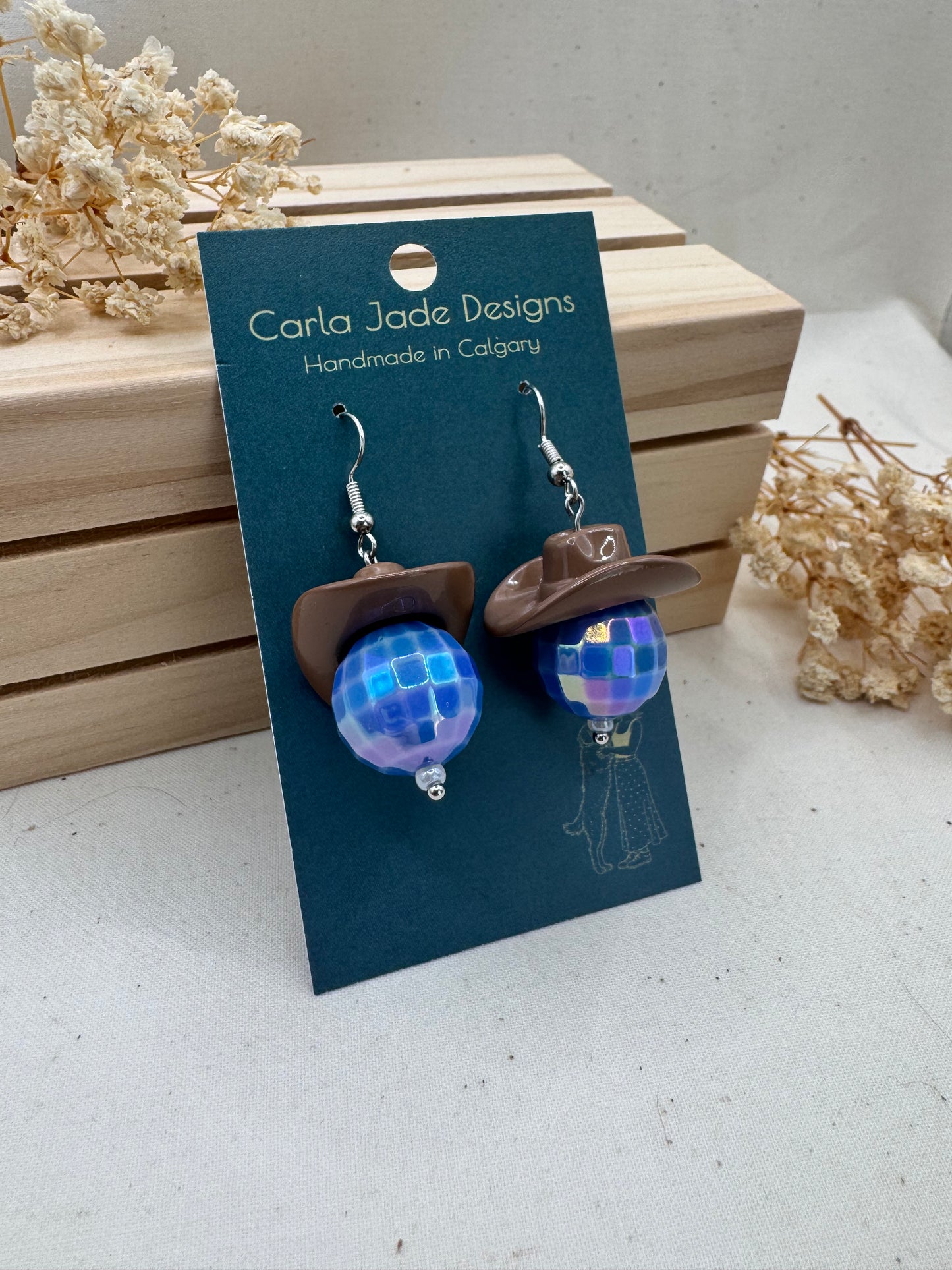Midnight Rodeo Earrings - Black & Dark Blue