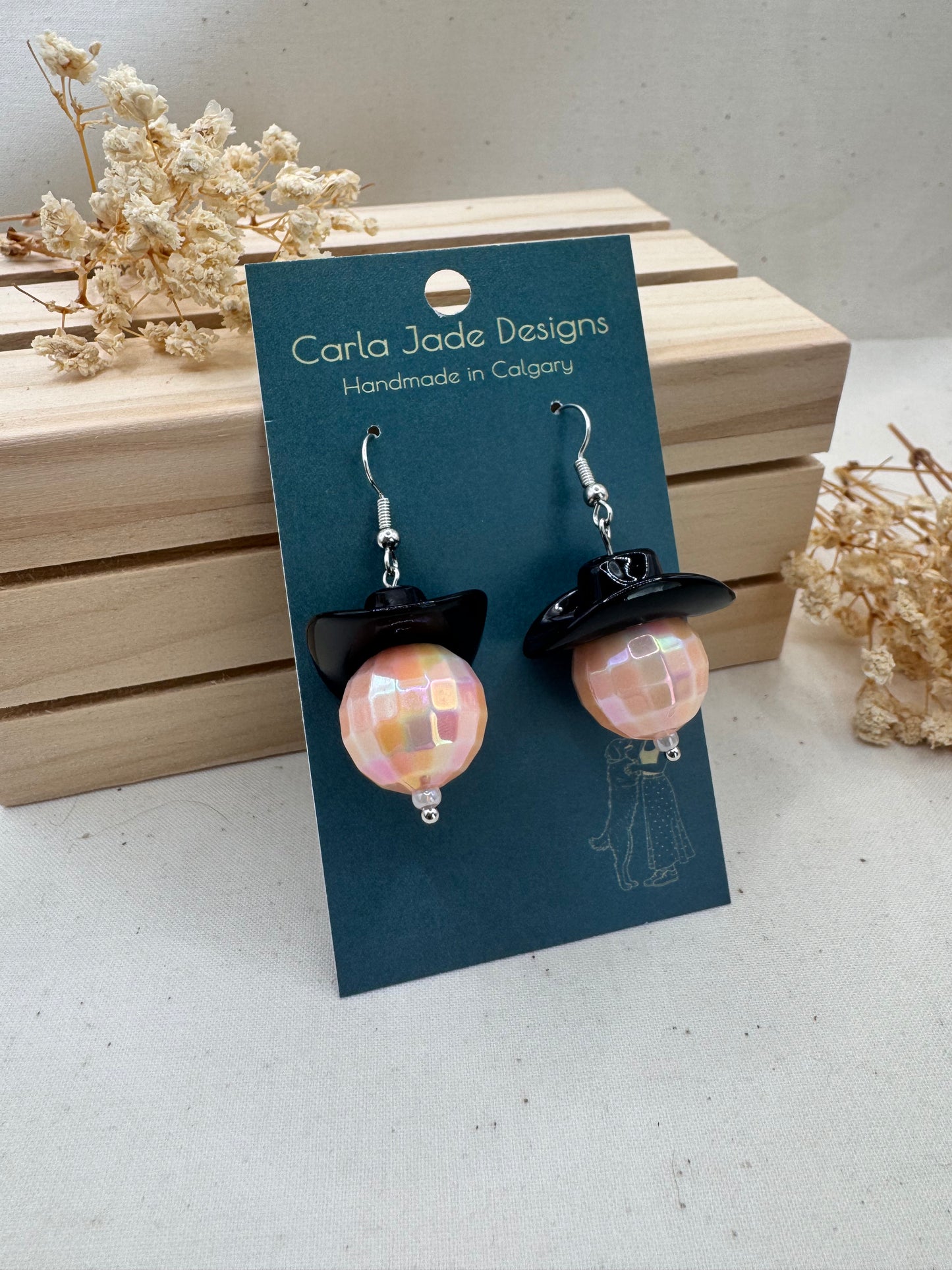 Midnight Rodeo Earrings - Black & Orange