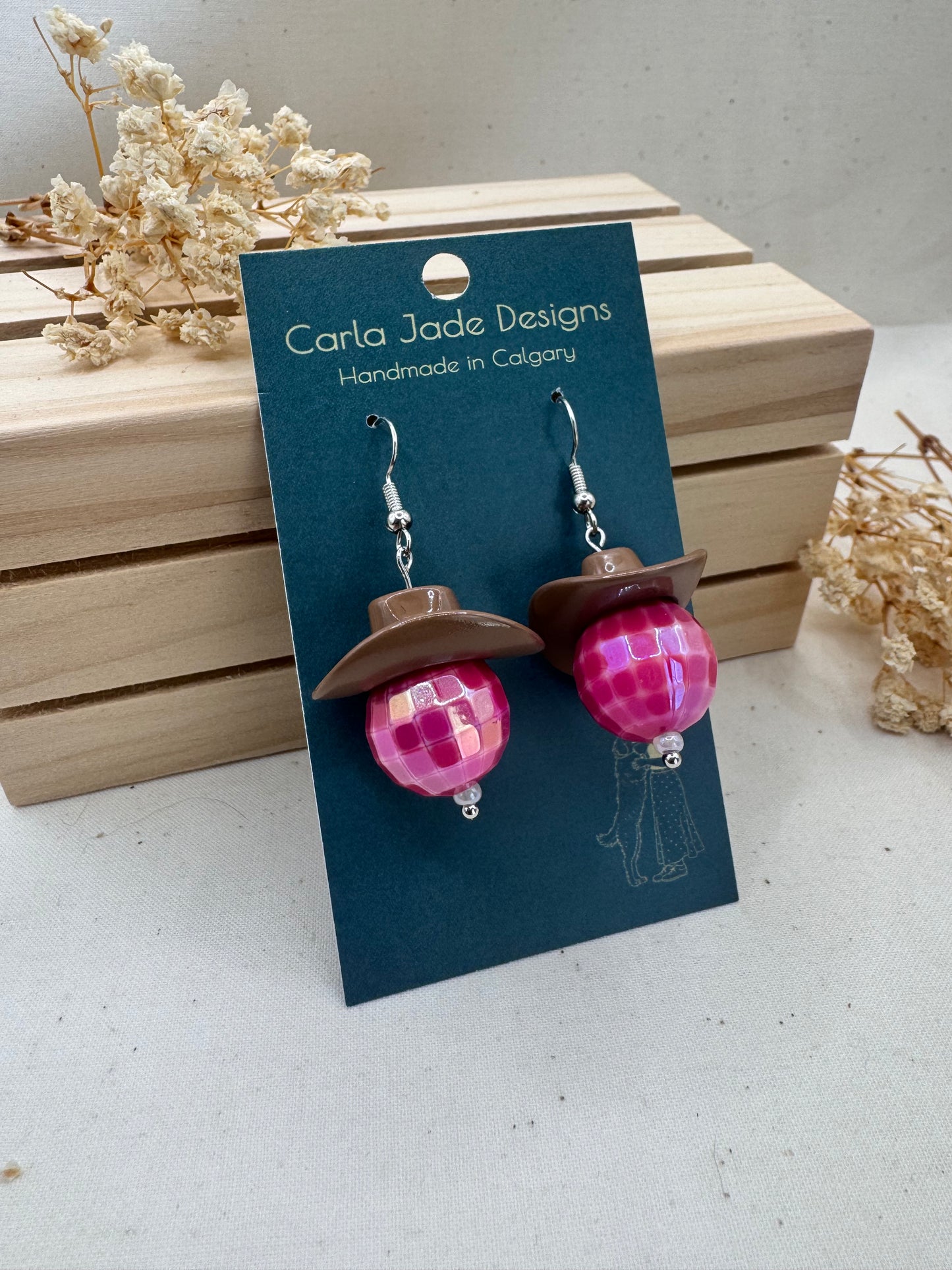 Midnight Rodeo Earrings - Brown & Pink