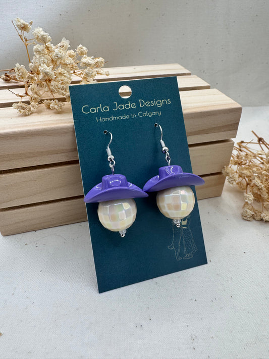 Midnight Rodeo Earrings - Purple & Cream