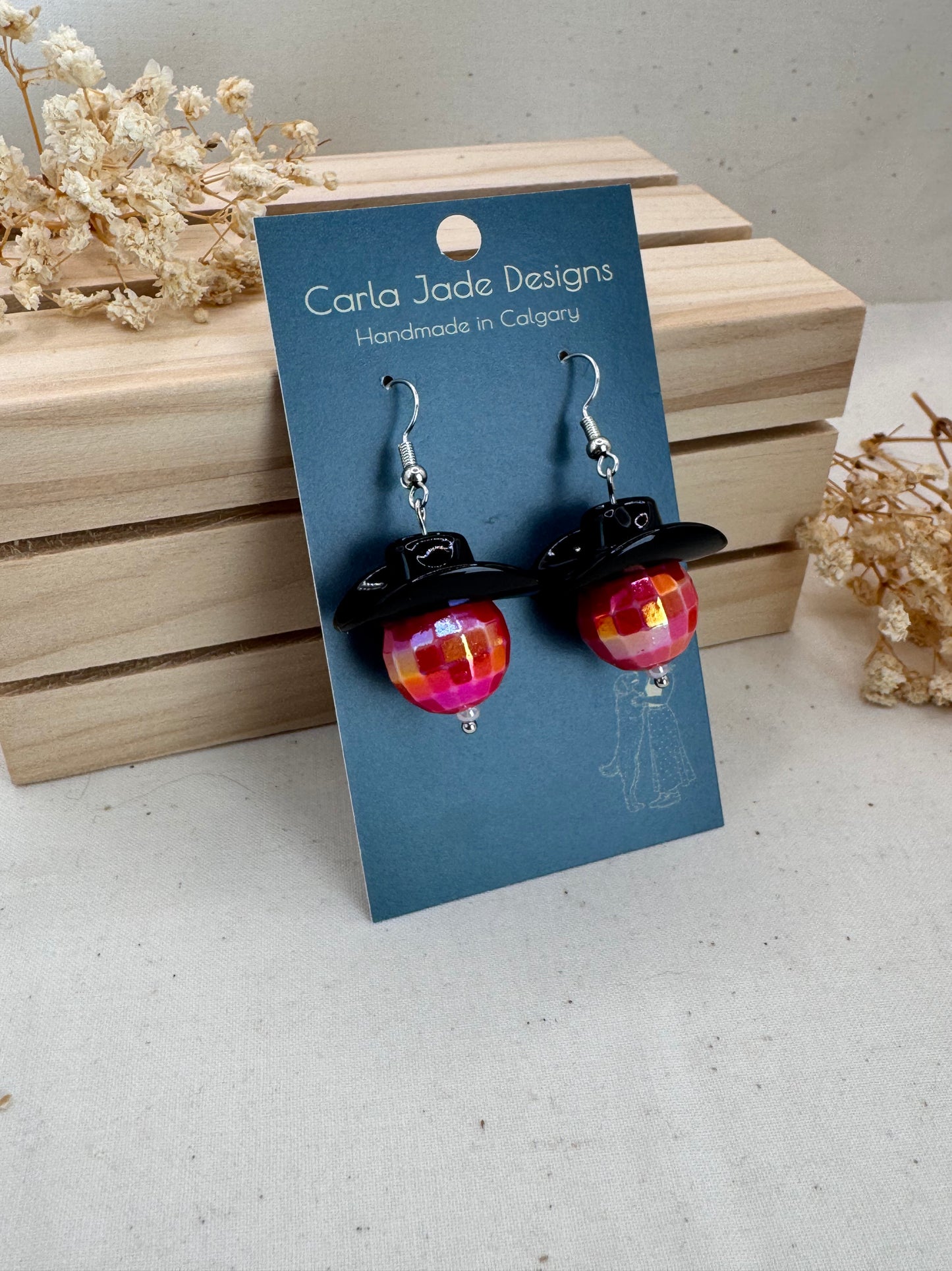 Midnight Rodeo Earrings - Black & Red