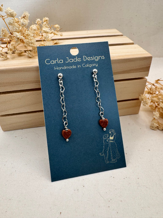 Attached Earrings - Cinnamon Sugar Heart