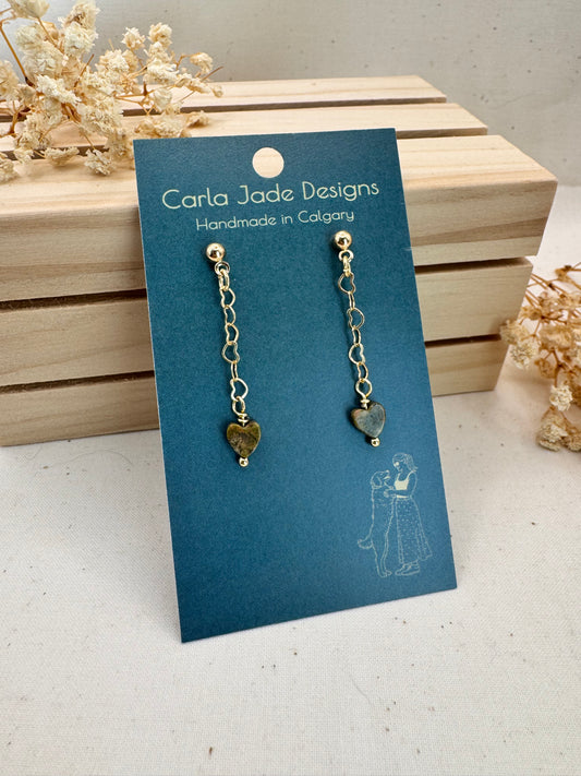Attached Earrings - Woodland Hearts