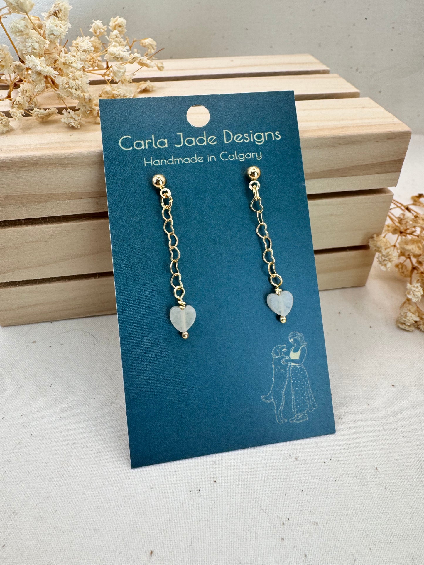 Attached Earrings - Honey Heart