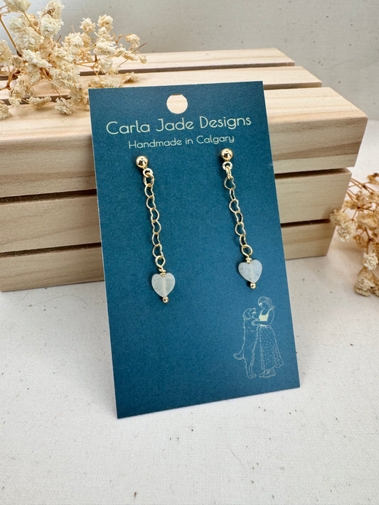 Attached Earrings - Honey Heart