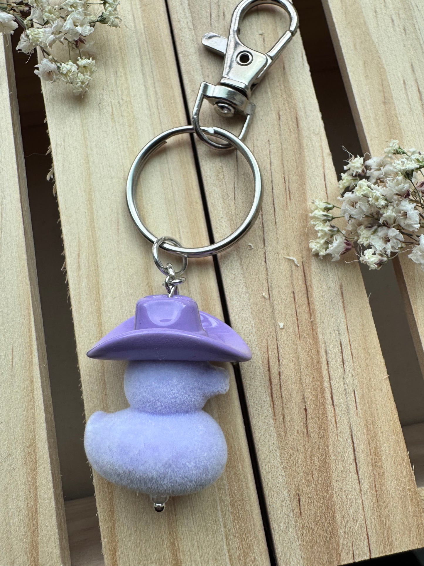 Howdy Duck - Key Ring - Flocked - Purple