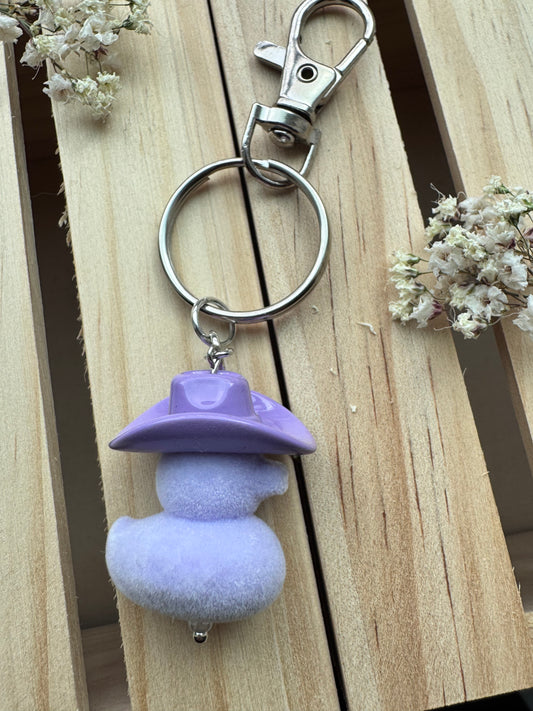 Howdy Duck - Key Ring - Flocked - Purple