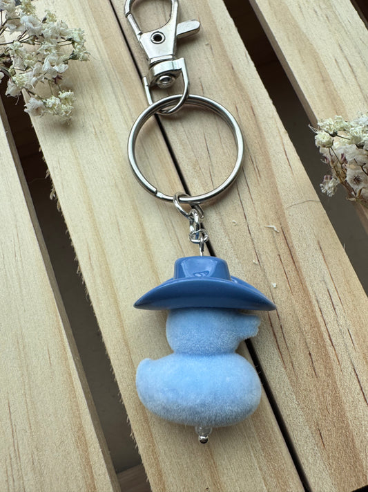 Howdy Duck - Key Ring - Flocked - Blue