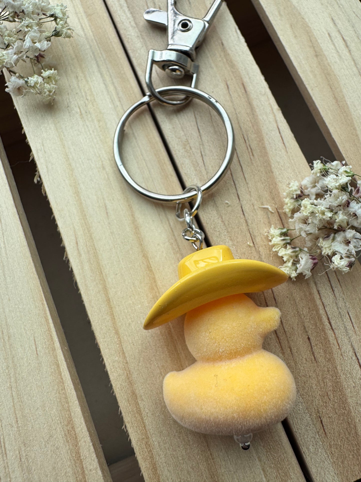 Howdy Duck - Key Ring - Flocked - Yellow