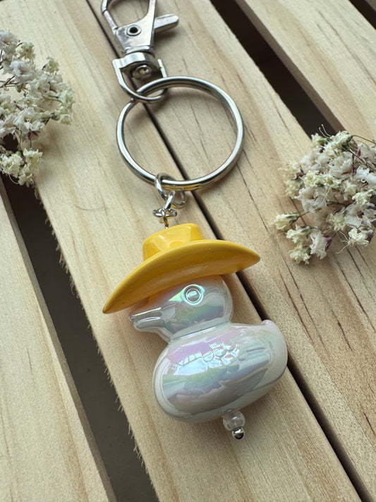 Howdy Duck - Key Ring - Yellow & White